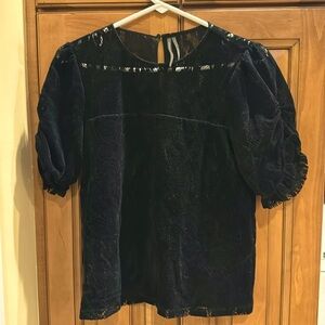 Anthropologie Black Lace Blouse XS